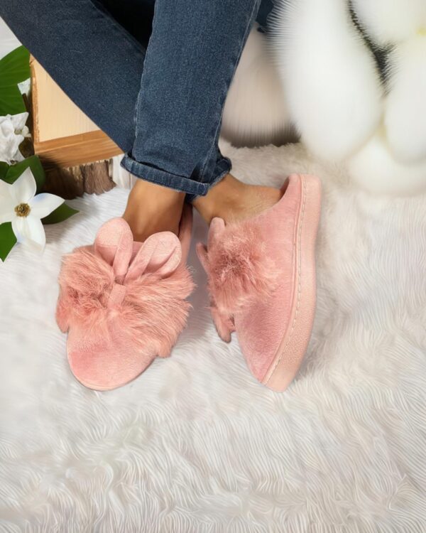 PANTUFLAS CONEJITAS MOÑITO POMPOM - Imagen 4