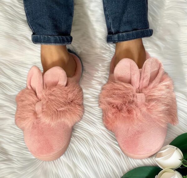 PANTUFLAS CONEJITAS MOÑITO POMPOM - Imagen 2